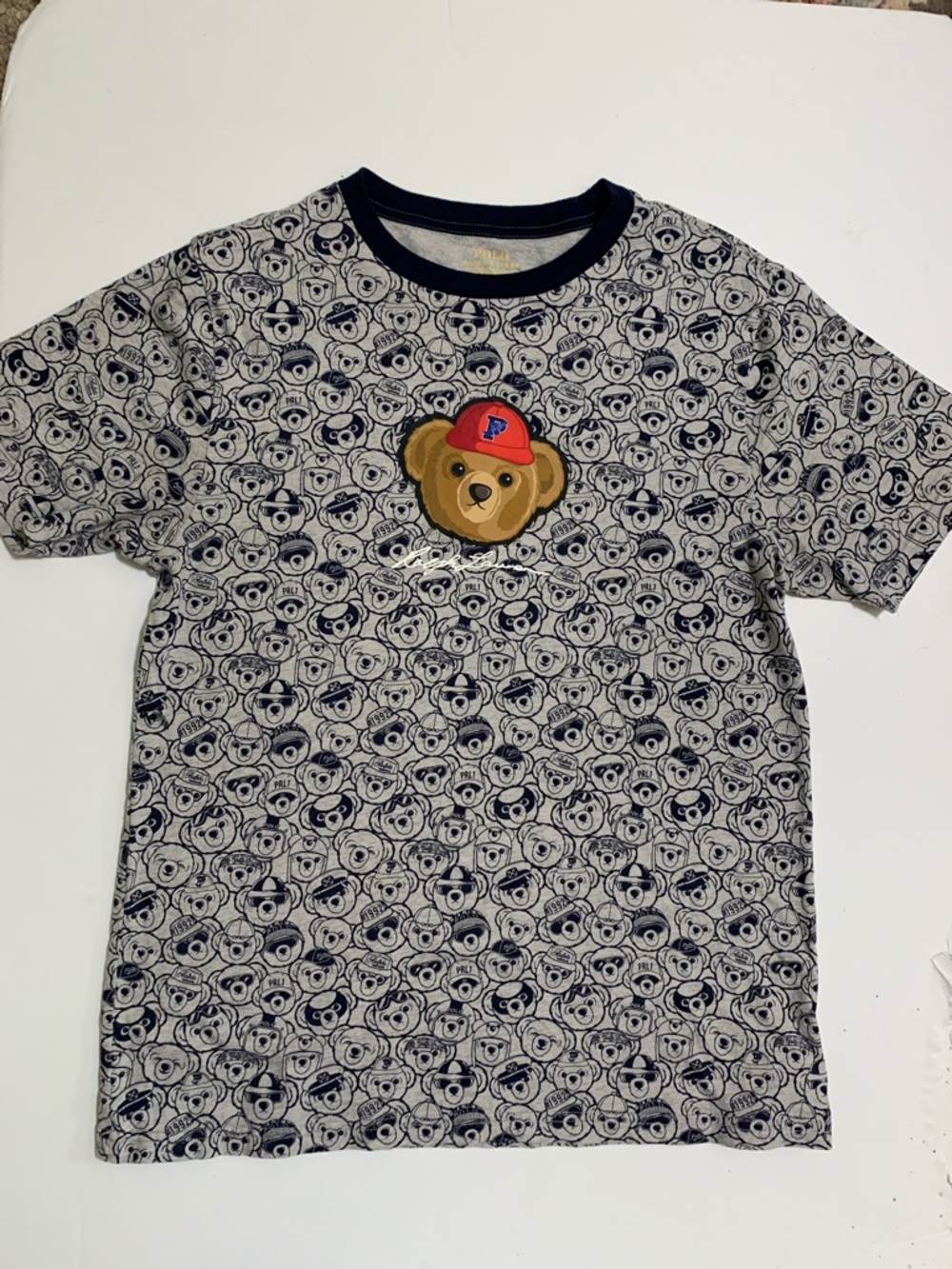 POLO RALPH LAUREN Polo Bear Cotton Jersey Short Sleeve T Shirt Gray 160 14-16
